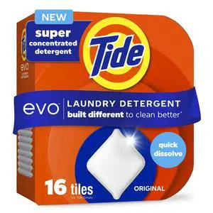 Tide evo Laundry Detergent Tiles, 100% Concentrated, Original Tide Scent, 16 Count Tide evo Laundry Detergent Tiles, 100% Concentrated, Original Tide Scent, 16 Count
