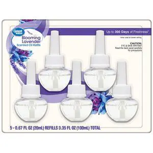 Great Value Blooming Lavender Plug-In Air Freshener Refills, 5 Count, Up to 300 Days of Freshness Great Value Blooming Lavender Plug-In Air Freshener Refills, 5 Count, Up to 300 Days of Freshness