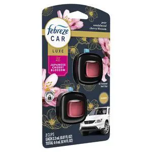 Febreze Car Air Freshener, Odor-Fighting Auto Vent Clip, Japanese Cherry Blossom, 2 Count Febreze Car Air Freshener, Odor-Fighting Auto Vent Clip, Japanese Cherry Blossom, 2 Count