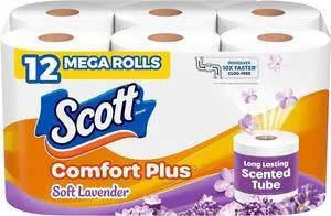 Scott ComfortPlus Scented Tube Toilet Paper, 12 Rolls, 310 Sheets per Roll Scott ComfortPlus Scented Tube Toilet Paper, 12 Rolls, 310 Sheets per Roll