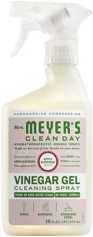 Mrs. Meyer's Clean Day Vinegar Gel Cleaning Spray, 16 fl oz, Apple Blossom Mrs. Meyer's Clean Day Vinegar Gel Cleaning Spray, 16 fl oz, Apple Blossom