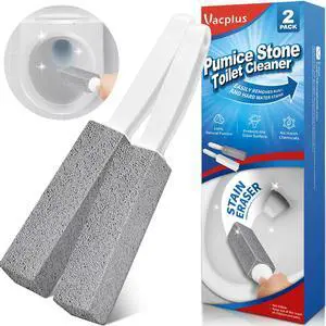 Vacplus 100% Pumice Stone Toilet Brush 2 Pack Long Handle Vacplus 100% Pumice Stone Toilet Brush 2 Pack Long Handle