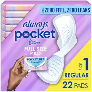 Always Pocket Flexfoam Pads, Size 1, Regular, with Wings, 22 Count Always Pocket Flexfoam Pads, Size 1, Regular, with Wings, 22 Count