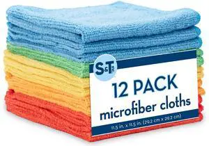 S&T INC. Microfiber Cleaning Cloth, 12 Pack, 11.5" x 11.5" S&T INC. Microfiber Cleaning Cloth, 12 Pack, 11.5" x 11.5"