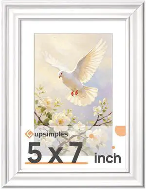 Upsimples 5x7 Picture Frame, Vintage Frames Decor, 1 Pack White Upsimples 5x7 Picture Frame, Vintage Frames Decor, 1 Pack White