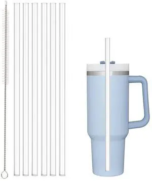 Replacement Straw Compatible with Stanley 40oz 30oz Cup Tumbler, 6 Pack Reusable Straw with Cleaning Brush, Plastic, Clear Replacement Straw Compatible with Stanley 40oz 30oz Cup Tumbler, 6 Pack Reusable Straw with Cleaning Brush, Plastic, Clear