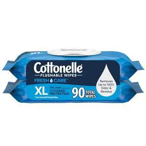 Cottonelle XL Flushable Wipes, 2 Packs, 45 Wipes per Pack Cottonelle XL Flushable Wipes, 2 Packs, 45 Wipes per Pack