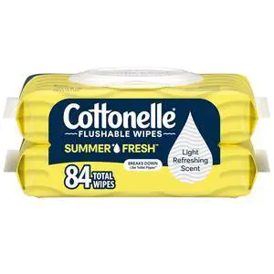 Cottonelle Summer Fresh Scented Flushable Wipes, 2 Packs of 42 Wipes Cottonelle Summer Fresh Scented Flushable Wipes, 2 Packs of 42 Wipes