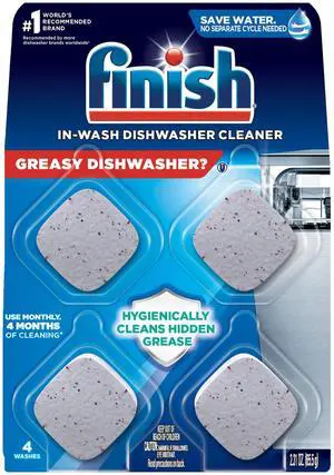 Finish Dishwasher Cleaner Tablets, Grease & Grime Remover, 4ct Finish Dishwasher Cleaner Tablets, Grease & Grime Remover, 4ct
