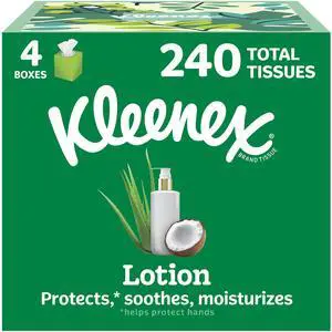 Kleenex Lotion Facial Tissues, 4 Cube Boxes, 60 Tissues per Box Kleenex Lotion Facial Tissues, 4 Cube Boxes, 60 Tissues per Box