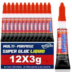 12 x 3g Super Glue, Fast Drying All-Purpose Cyanoacrylate (CA) 12 x 3g Super Glue, Fast Drying All-Purpose Cyanoacrylate (CA)