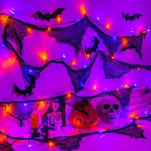Cshare Halloween String Lights, Battery Operated or USB, Creepy Cloth, Timer, Waterproof, 9.8ft 30LED, Orange and Purple, for Fireplace Window Door Mirror Cshare Halloween String Lights, Battery Operated or USB, Creepy Cloth, Timer, Waterproof, 9.8ft 30LED, Orange and Purple, for Fireplace Window Door Mirror