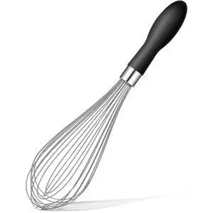 Stainless Steel Whisk 12in, Black, Reinforced Anti-Break Handle Stainless Steel Whisk 12in, Black, Reinforced Anti-Break Handle