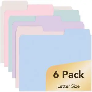 Mr. Pen Pastel File Folders, 1/3 Cut Tab, 6 Pack, Letter Size Mr. Pen Pastel File Folders, 1/3 Cut Tab, 6 Pack, Letter Size