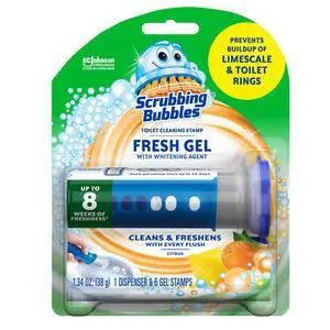 Scrubbing Bubbles Fresh Gel Toilet Bowl Cleaner & Whitener, Citrus, 6 Count Scrubbing Bubbles Fresh Gel Toilet Bowl Cleaner & Whitener, Citrus, 6 Count