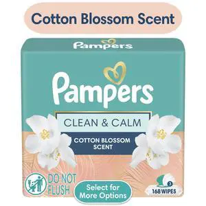 Pampers Clean & Calm Wipes, Cotton Blossom Scent, 168 Wipes Total (3X Pop-Top Packs) Pampers Clean & Calm Wipes, Cotton Blossom Scent, 168 Wipes Total (3X Pop-Top Packs)