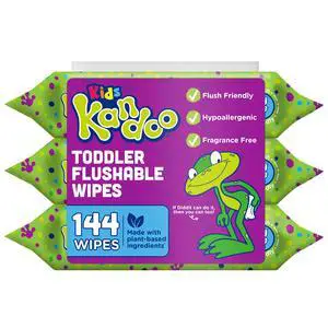 Kandoo Kids Sensitive Flushable Cleansing Wet Wipes, Fragrance Free, Potty Training Aid, 144 Wipes Kandoo Kids Sensitive Flushable Cleansing Wet Wipes, Fragrance Free, Potty Training Aid, 144 Wipes