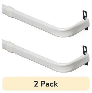 Mainstays Wraparound Adjustable Metal Curtain Rod, 2 Pack, 48-86 in, 3 in, White Mainstays Wraparound Adjustable Metal Curtain Rod, 2 Pack, 48-86 in, 3 in, White