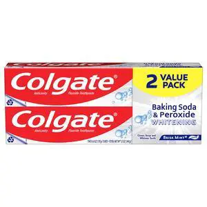 Colgate Baking Soda & Peroxide Toothpaste, Brisk Mint, 6 Ounce (Pack of 2) - Whitens Teeth, Fights Cavities, Removes Stains Colgate Baking Soda & Peroxide Toothpaste, Brisk Mint, 6 Ounce (Pack of 2) - Whitens Teeth, Fights Cavities, Removes Stains