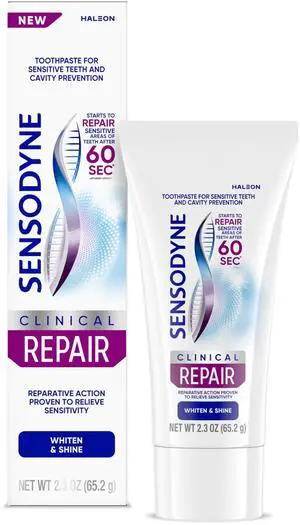 Sensodyne Clinical Repair Whiten & Shine Toothpaste, 2.3 oz Sensodyne Clinical Repair Whiten & Shine Toothpaste, 2.3 oz
