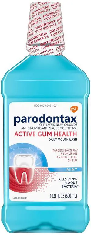 Parodontax Active Gum Health Mouthwash, Antiplaque and Antigingivitis, Mint, 16.9Fl Oz Parodontax Active Gum Health Mouthwash, Antiplaque and Antigingivitis, Mint, 16.9Fl Oz