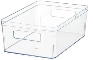 Mainstays Large Clear Plastic Pantry Organizer Bin with Handles, 12" x 7.5" x 4", for Kitchen Cabinet and Fridge Mainstays Large Clear Plastic Pantry Organizer Bin with Handles, 12" x 7.5" x 4", for Kitchen Cabinet and Fridge