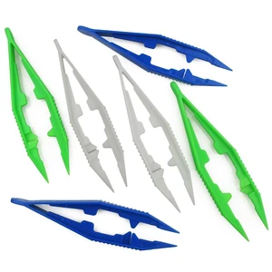 Three-Color Plastic Fuse Beads Tweezers (1 Pack of 6, White/Green/Blue) - DIY Craft Tool for Kids Three-Color Plastic Fuse Beads Tweezers (1 Pack of 6, White/Green/Blue) - DIY Craft Tool for Kids