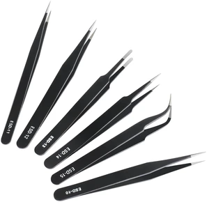 6-Piece Precision Tweezers Set, Anti-Static Stainless Steel Craft 6-Piece Precision Tweezers Set, Anti-Static Stainless Steel Craft