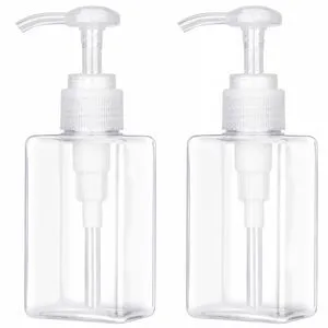 Jansburg 2 Pack 100ml (3.4oz) Clear Flat Square Plastic Refillable Leakproof Empty Pump Bottle Dispenser for Essential Oil, Soap, Lotion, Shampoo Jansburg 2 Pack 100ml (3.4oz) Clear Flat Square Plastic Refillable Leakproof Empty Pump Bottle Dispenser for Essential Oil, Soap, Lotion, Shampoo