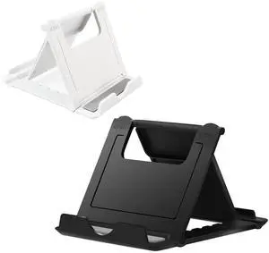 Kemoxan 2 Pack Portable Cell Phone Stand Holder, Foldable Pocket-Sized Universal Adjustable Kickstand, Compatible with iPhone iPad Kindle Android, Black & White Kemoxan 2 Pack Portable Cell Phone Stand Holder, Foldable Pocket-Sized Universal Adjustable Kickstand, Compatible with iPhone iPad Kindle Android, Black & White