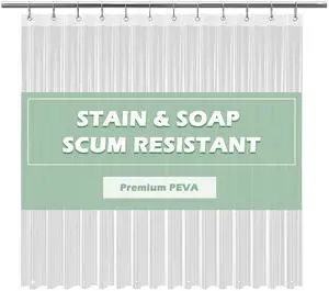 EHZNZIE Crystal Clear Shower Curtain Liner 72x72 PEVA Waterproof with 3 Weighted Magnets and Rustproof Metal Grommets No Chemical Smell EHZNZIE Crystal Clear Shower Curtain Liner 72x72 PEVA Waterproof with 3 Weighted Magnets and Rustproof Metal Grommets No Chemical Smell