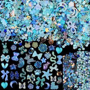 300pcs Nail Art Charms Kit with Over 100pcs Mixshape Resin Nail Gems, 100pcs Mixed Flatback Nail Rhinestones Pearls, and Over 100pcs Nail Sequins (Blue) 300pcs Nail Art Charms Kit with Over 100pcs Mixshape Resin Nail Gems, 100pcs Mixed Flatback Nail Rhinestones Pearls, and Over 100pcs Nail Sequins (Blue)