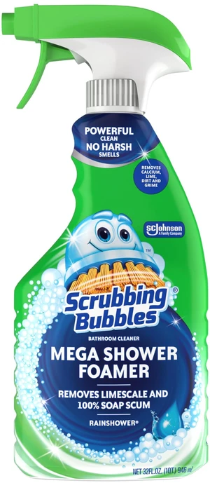 Scrubbing Bubbles Mega Shower Foamer Disinfecting Spray 32 oz, Multi-Surface Bathroom and Tile Cleaner, Grime Fighter, Removes 100% Soap Scum, Rainshower Scent Scrubbing Bubbles Mega Shower Foamer Disinfecting Spray 32 oz, Multi-Surface Bathroom and Tile Cleaner, Grime Fighter, Removes 100% Soap Scum, Rainshower Scent