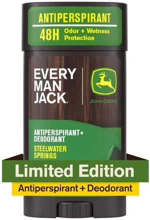 Every Man Jack Limited Edition John Deere Collection Antiperspirant Deodorant for Men, Steelwater Springs, 2.6 oz Every Man Jack Limited Edition John Deere Collection Antiperspirant Deodorant for Men, Steelwater Springs, 2.6 oz