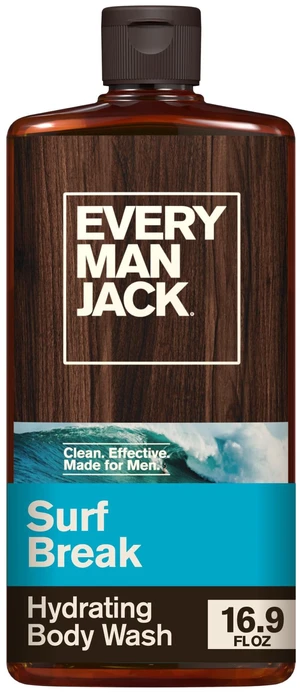 Every Man Jack Surf Break Hydrating Body Wash, All Skin Types, Naturally Derived, Long Lasting Scent, 16.9 fl oz, 1 Count Every Man Jack Surf Break Hydrating Body Wash, All Skin Types, Naturally Derived, Long Lasting Scent, 16.9 fl oz, 1 Count