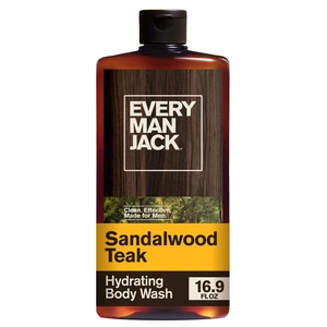 Every Man Jack Sandalwood Teak Hydrating Body Wash, Naturally Derived, Warm Wood Amber, 16.9floz, 1Count Every Man Jack Sandalwood Teak Hydrating Body Wash, Naturally Derived, Warm Wood Amber, 16.9floz, 1Count