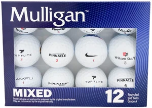 Mulligan Recycled White Golf Balls, Mixed Brands 12-Pack Mulligan Recycled White Golf Balls, Mixed Brands 12-Pack