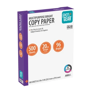 Pen+Gear Multipurpose Bright Paper, 8.5" x 11", 96 Bright, White, 20lb, 500 Sheets Pen+Gear Multipurpose Bright Paper, 8.5" x 11", 96 Bright, White, 20lb, 500 Sheets
