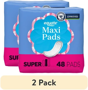 Equate Maxi Pads, Super Absorbency, Size 2, 48 Count, 2-Pack Equate Maxi Pads, Super Absorbency, Size 2, 48 Count, 2-Pack