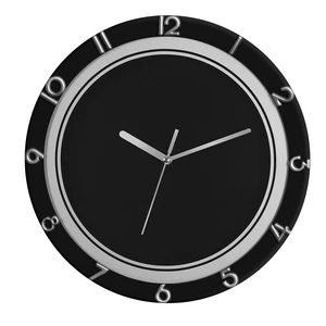 12in Black Plastic Silent Wall Clock 12in Black Plastic Silent Wall Clock