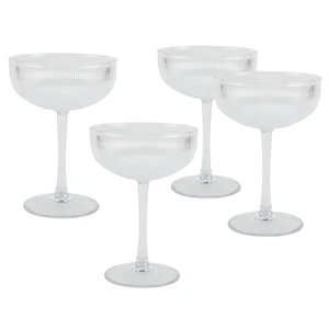 Better Homes & Gardens 4-Piece Clear Ribbed Tritan Coupe Glass Set Better Homes & Gardens 4-Piece Clear Ribbed Tritan Coupe Glass Set