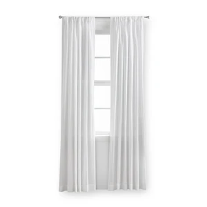 Mainstays 100% Cotton Indoor Sheer Rod Pocket Single Curtain Panel, White, 50"W x 63"L Mainstays 100% Cotton Indoor Sheer Rod Pocket Single Curtain Panel, White, 50"W x 63"L