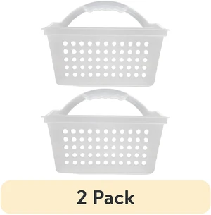 Mainstays Small Portable Shower Caddy (2-Pack), Frost Plastic Mainstays Small Portable Shower Caddy (2-Pack), Frost Plastic