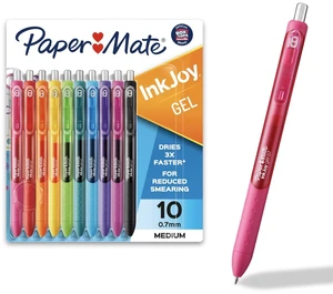 Paper Mate InkJoy Gel Pens, Medium Point 0.7mm, Assorted Colors, 10 Count Paper Mate InkJoy Gel Pens, Medium Point 0.7mm, Assorted Colors, 10 Count