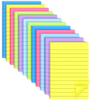 12Pack Lined Sticky Notes 4x6in Bright Colors, Self-Stick Note Pads, Bulk for School Office Meeting 12Pack Lined Sticky Notes 4x6in Bright Colors, Self-Stick Note Pads, Bulk for School Office Meeting