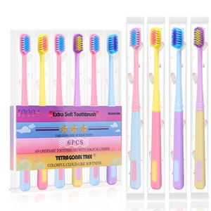 6 Pieces Extra Soft Toothbrush for Sensitive Teeth & Gums, Individually Wrapped, 4000 Ultra-Soft Bristles, Compact Small Head, Macaron Color 6 Pieces Extra Soft Toothbrush for Sensitive Teeth & Gums, Individually Wrapped, 4000 Ultra-Soft Bristles, Compact Small Head, Macaron Color