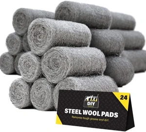 0000 Fine Grade Stainless Steel Wool 24Pack for Mice Control, Filling Holes, Rodent Proofing & Home Protection - Metal Wool for Gaps, Wood & Metal Surfaces 0000 Fine Grade Stainless Steel Wool 24Pack for Mice Control, Filling Holes, Rodent Proofing & Home Protection - Metal Wool for Gaps, Wood & Metal Surfaces
