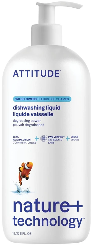 ATTITUDE Dish Soap, EWG Verified, Wildflowers, 23.7 fl Oz ATTITUDE Dish Soap, EWG Verified, Wildflowers, 23.7 fl Oz