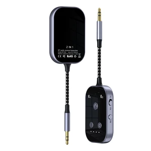 AJMRTC 2in1 Bluetooth 6.0 Transmitter Receiver, 3.5mm AUX TX/RX Wireless Audio Adapter,10M Range for Airplane Car TV Switch Headphones Speakers, Builtin 300mAh Battery AJMRTC 2in1 Bluetooth 6.0 Transmitter Receiver, 3.5mm AUX TX/RX Wireless Audio Adapter,10M Range for Airplane Car TV Switch Headphones Speakers, Builtin 300mAh Battery
