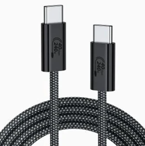 AJMRTC 0.3M USB4 TypeC to TypeC Braided Cable, 40Gbps HighSpeed Data Transfer, 240W PD Fast Charging, 8K Video Output Cord for Docking Station, External SSD and USBC Laptops AJMRTC 0.3M USB4 TypeC to TypeC Braided Cable, 40Gbps HighSpeed Data Transfer, 240W PD Fast Charging, 8K Video Output Cord for Docking Station, External SSD and USBC Laptops